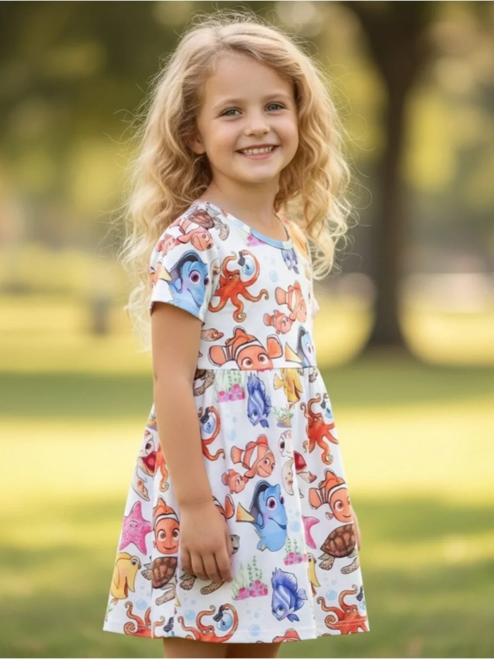 New Boutique Girls Finding Nemo Finding Dory Short Sleeve Dress Disney Parks‎